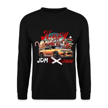 Jdm christmas edition / Tuning Mechanic Costume - Unisex Sweatshirt - black - Front - Alina (178cm) & Michal (187cm)