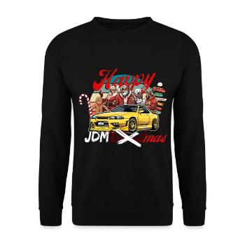 Jdm christmas edition / Tuning Mechanic Costume - Unisex Sweatshirt - black - Front - Alina (178cm) & Michal (187cm)