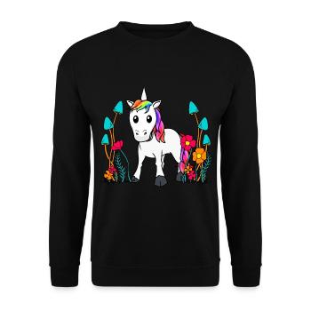 Licorne Créatures mythiques Personnage de conte de fées Conte de fées Enfant Bébé - Sweat-shirt Unisexe - noir - Devant - Alina (178cm) & Michal (187cm)
