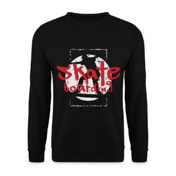 Skateboard Skater Skating - Sweat-shirt Unisexe - noir - Devant - Alina (178cm) & Michal (187cm)