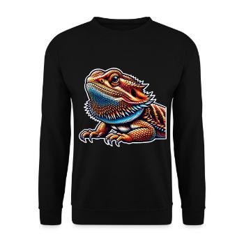 Bartagame Bartagamen Bearded Dragon - Unisex Sweatshirt - black - Front - Alina (178cm) & Michal (187cm)