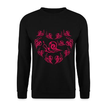 Forever Love Snail - Unisex Sweatshirt - black - Front - Alina (178cm) & Michal (187cm)