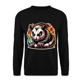Opossum - Unisex Sweatshirt - black - Front - Alina (178cm) & Michal (187cm)