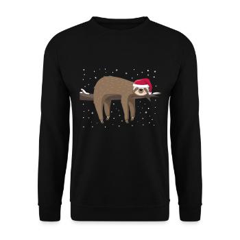 Paresseux Noël - Sweat-shirt Unisexe - noir - Devant - Alina (178cm) & Michal (187cm)