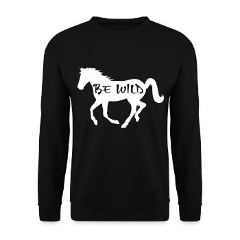 Cheval Be Wild Reiterin cheval équitation cadeau - Sweat-shirt Unisexe - noir - Devant - Alina (178cm) & Michal (187cm)