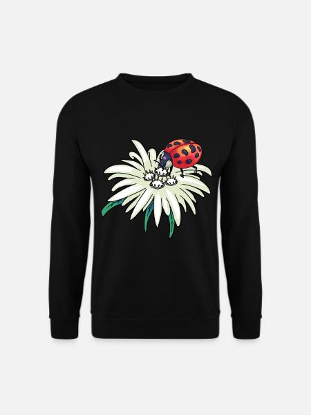 Blume Natur Edelweiß Marienkäfer Alpen Tirol - Unisex Pullover - Schwarz