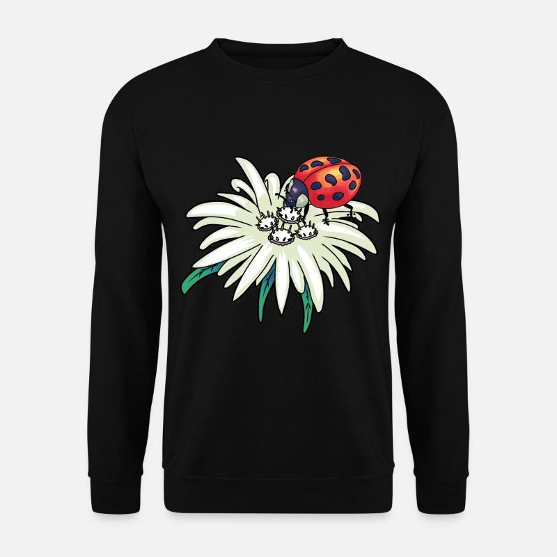 Blume Natur Edelweiß Marienkäfer Alpen Tirol - Unisex Pullover - Schwarz