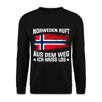 Norwegen Norweger Wikinger Skandinavien - Unisex Pullover - Schwarz - Vorne - Alina (178cm) & Michal (187cm)