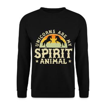 Unicorn Licorne Cheval Fabelwesen Unicorns - Sweat-shirt Unisexe - noir - Devant - Alina (178cm) & Michal (187cm)