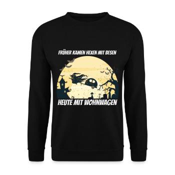 Wohnwagen Wohnmobil Camping Campingplatz - Unisex Pullover - Schwarz - Vorne - Alina (178cm) & Michal (187cm)