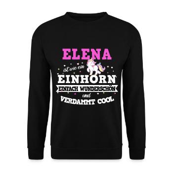Elena Einhorn - Unisex Pullover - Schwarz - Vorne - Alina (178cm) & Michal (187cm)