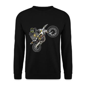Motocross / Enduro / Freestyle mx / Dirtbike retro - Unisex Sweatshirt - black - Front - Alina (178cm) & Michal (187cm)