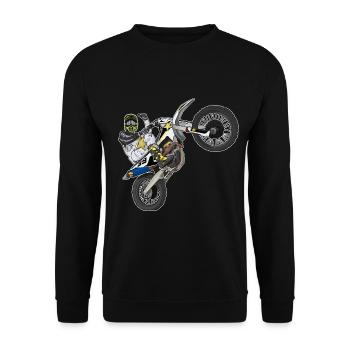 Motocross / Enduro / Freestyle mx / Dirtbike retro - Unisex Sweatshirt - black - Front - Alina (178cm) & Michal (187cm)