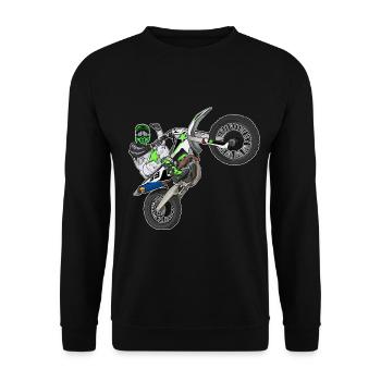 Motocross / Enduro / Freestyle mx / Dirtbike retro - Unisex Sweatshirt - black - Front - Alina (178cm) & Michal (187cm)