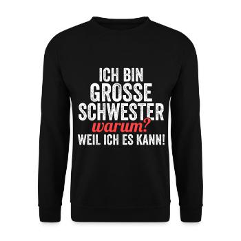 Geschwister Familie Schwestern Schwester - Unisex Pullover - Schwarz - Vorne - Alina (178cm) & Michal (187cm)