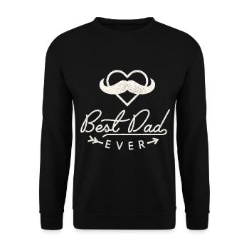 Father's Day, Saying, Best-Dad-Ever, Vintage Style - Unisex Sweatshirt - black - Front - Alina (178cm) & Michal (187cm)