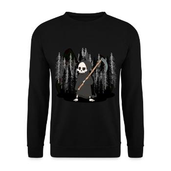 Wilderness Halloween Horreur Mort Sinistre Faucheuse Spirit - Sweat-shirt Unisexe - noir - Devant - Alina (178cm) & Michal (187cm)