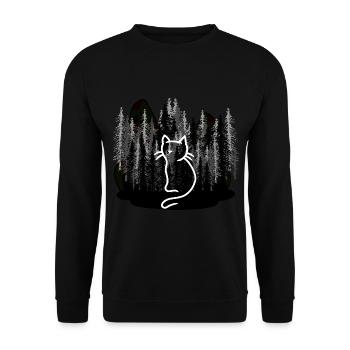 Night owls nocturnal cat hunter hunts cats - Unisex Sweatshirt - black - Front - Alina (178cm) & Michal (187cm)