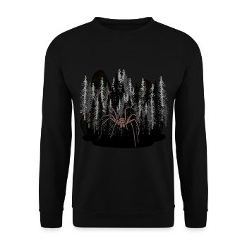 Halloween Horror Forest Forest Animals Spider Monster - Unisex Sweatshirt - black - Front - Alina (178cm) & Michal (187cm)