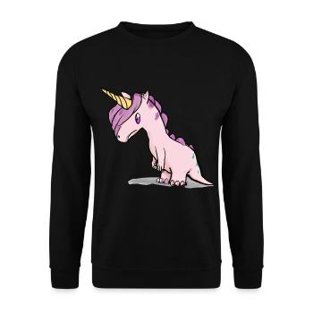 Licorne Dino - Sweat-shirt Unisexe - noir - Devant - Alina (178cm) & Michal (187cm)