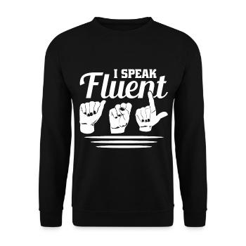 Langue des signes sourde Fierté sourde - Sweat-shirt Unisexe - noir - Devant - Alina (178cm) & Michal (187cm)