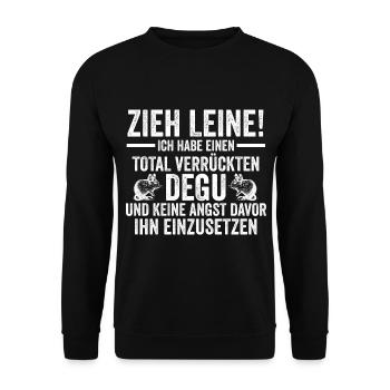 Ich habe einen total verrücktes Degu - Unisex Pullover - Schwarz - Vorne - Alina (178cm) & Michal (187cm)