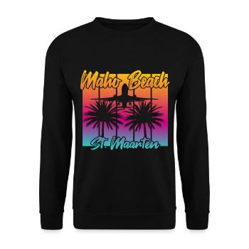 Flugzeuglandungen am Maho Beach - Unisex Pullover - Schwarz - Vorne - Alina (178cm) & Michal (187cm)