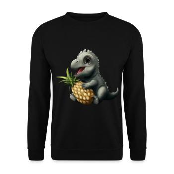 A sweet pineapple for the little dinosaur - Unisex Sweatshirt - black - Front - Alina (178cm) & Michal (187cm)