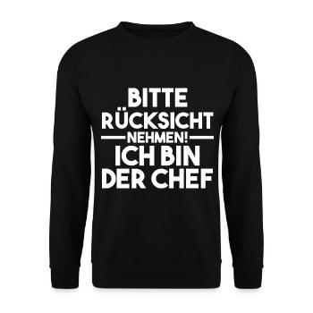 Arbeit Kollegen Büro Teamleiter Führungskraft Chef - Unisex Pullover - Schwarz - Vorne - Alina (178cm) & Michal (187cm)