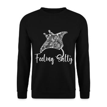 Manta Ray Feeling Salty Manta Ray Lovers - Sweat-shirt Unisexe - noir - Devant - Alina (178cm) & Michal (187cm)