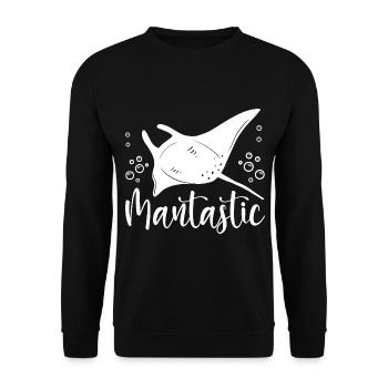 Manta Ray Mantastic Manta Rays Lover Stingray - Unisex Pullover - Schwarz - Vorne - Alina (178cm) & Michal (187cm)