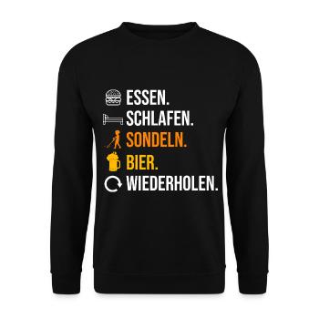 Sondler Sondeln Sondel Bier Sondengänger - Unisex Pullover - Schwarz - Vorne - Alina (178cm) & Michal (187cm)