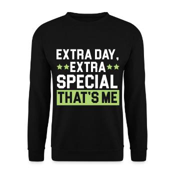 Happy Birthday Leap Year February 29 Leap Day - Unisex Sweatshirt - black - Front - Alina (178cm) & Michal (187cm)