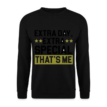 Happy Birthday Leap Year February 29 Leap Day - Unisex Sweatshirt - black - Front - Alina (178cm) & Michal (187cm)