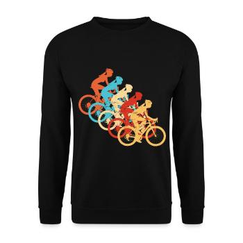 Herren Radeln Fahrradfahren Mtb Radfahren - Unisex Pullover - Schwarz - Vorne - Alina (178cm) & Michal (187cm)
