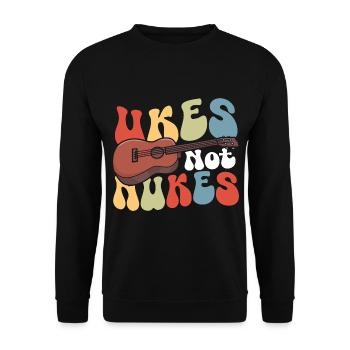 Ukulele Lover Music Ukulele Kostüm Ukulele Merch - Unisex Pullover - Schwarz - Vorne - Alina (178cm) & Michal (187cm)