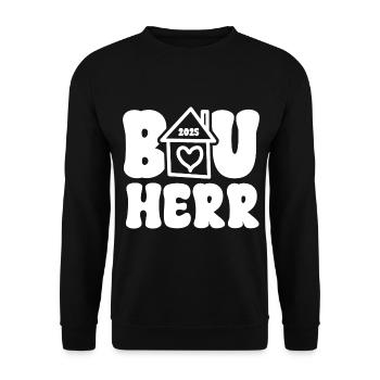 Bauherr 2025 Haus Häuslebauer Richtfest Hausbau - Unisex Pullover - Schwarz - Vorne - Alina (178cm) & Michal (187cm)