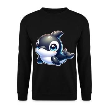 Killer whale - Unisex Sweatshirt - black - Front - Alina (178cm) & Michal (187cm)