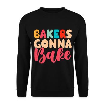 Backen Bäcker Bäckerei - Unisex Pullover - Schwarz - Vorne - Alina (178cm) & Michal (187cm)