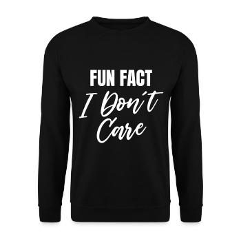 Fun Fact I don't care - Unisex Sweatshirt - black - Front - Alina (178cm) & Michal (187cm)