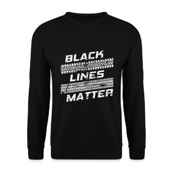Black Lines Matter I Off Road Tires 4x4 4WD - Unisex Sweatshirt - black - Front - Alina (178cm) & Michal (187cm)