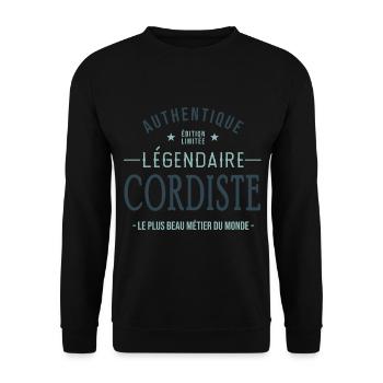 Cordiste légendaire profession métier cordiste - Sweat-shirt Unisexe - noir - Devant - Alina (178cm) & Michal (187cm)