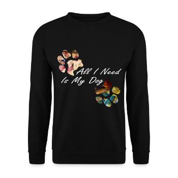 Paw prints dog paws paws dogs - Unisex Sweatshirt - black - Front - Alina (178cm) & Michal (187cm)