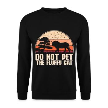 Cat Lion - Do Not Pet The Fluffy Cat - Unisex Sweatshirt - black - Front - Alina (178cm) & Michal (187cm)