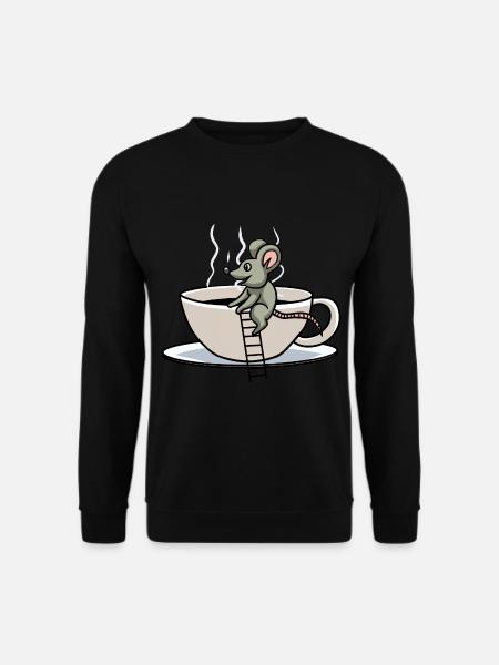 Guten Morgen Kaffee Koffein Maus Nager Frühstück - Unisex Pullover - Schwarz