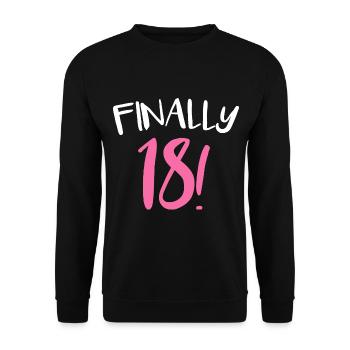 18e anniversaire 18 ans Dix-huit ans - Sweat-shirt Unisexe - noir - Devant - Alina (178cm) & Michal (187cm)