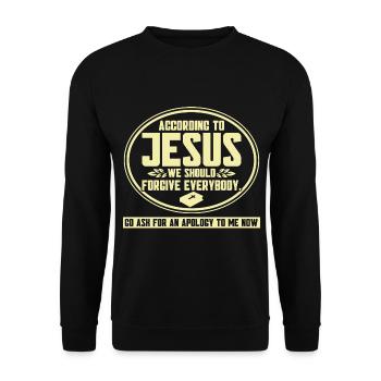 Jesus Bible Christian Religious Church Gift - Unisex Sweatshirt - black - Front - Alina (178cm) & Michal (187cm)