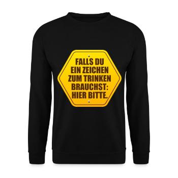 Zeichen Zum Trinken Saufshirt Mallorca Saufen Bier - Unisex Pullover - Schwarz - Vorne - Alina (178cm) & Michal (187cm)