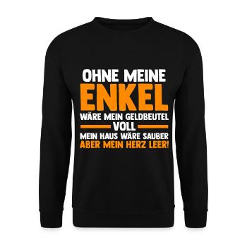 Großvater Großpapa Opi Opa - Unisex Pullover - Schwarz - Vorne - Alina (178cm) & Michal (187cm)