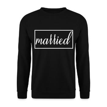 Couple marié assorti Hommes & Femmes Jour de mariage - Sweat-shirt Unisexe - noir - Devant - Alina (178cm) & Michal (187cm)